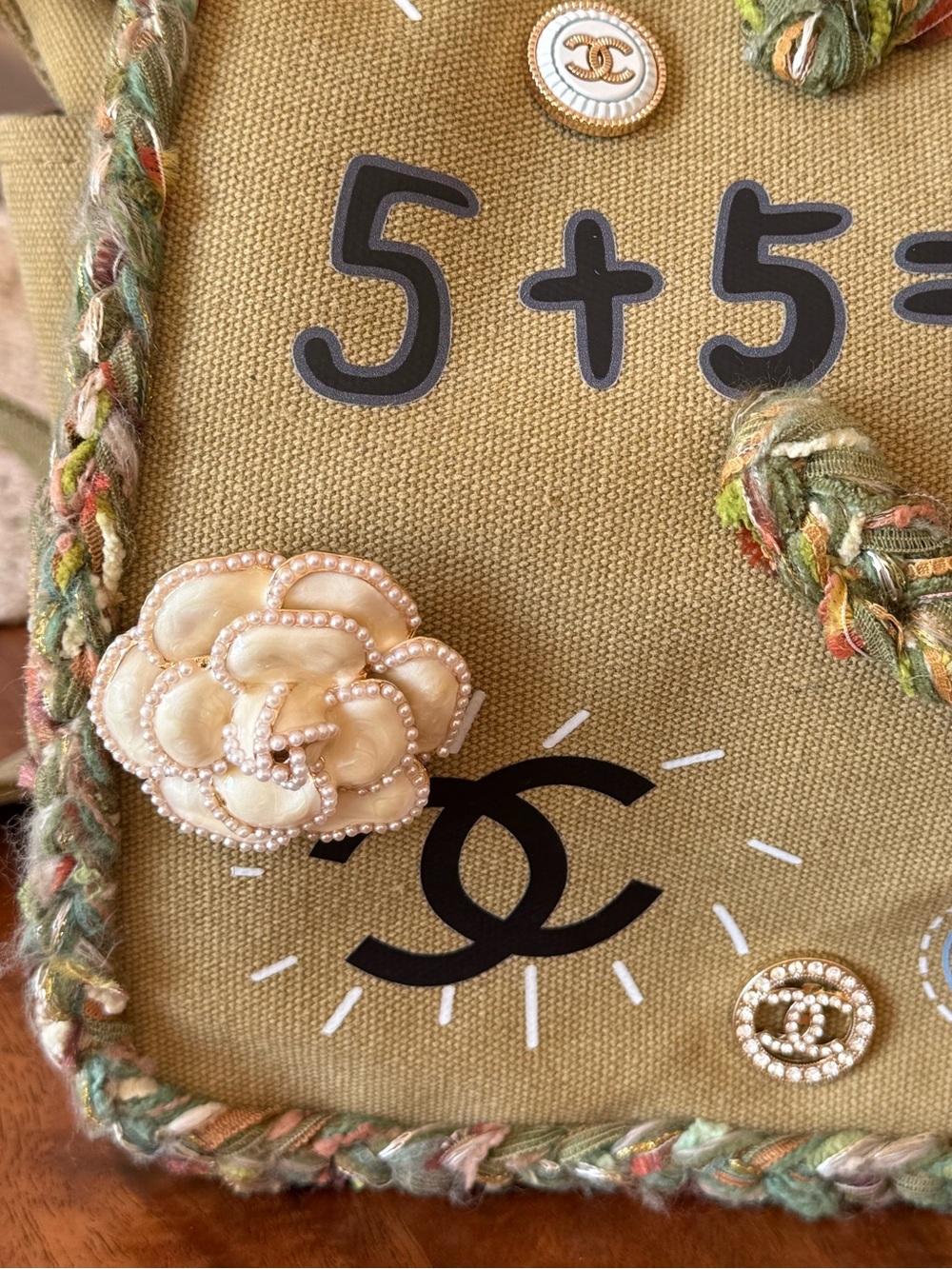Pearl Beaded Camellia Pin/Brooch - Cream Floral Pin